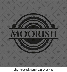 emblema oscuro realista morisco. Ilustración vectorial. Detallado. 