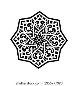 Moorish vector geometric pattern in a frame from Alhambra Granada