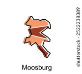 Moosburg map. vector map of Austrian capital Country colorful design, illustration design template on white background