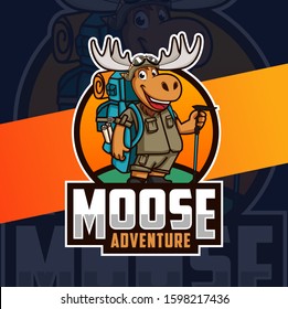 moose adventure mascot logo design