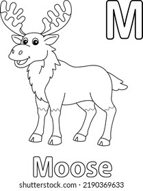 Moose Alphabet ABC Coloring Page M