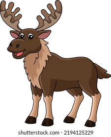 Moose Animal Cartoon Colored Clipart Illustration