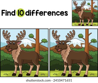 Moose Animal Find The Differences