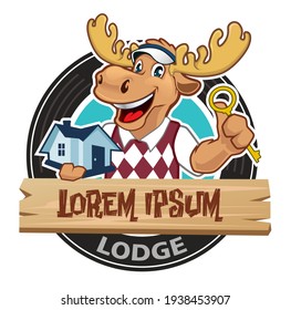 moose animal mascot cartoon in vector