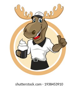 moose animal mascot cartoon in vector