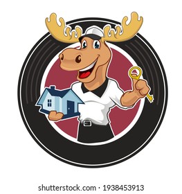 moose animal mascot cartoon in vector