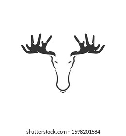 moose and antler logo, icon and illustration