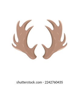 Moose antlers vector illustrations set. Cartoon drawing of shape of horns of wild animal isolated on white background. Wildlife, hunting, decoration concept