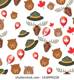 Moose bear and beaver background design