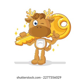 the moose carry the key mascot. cartoon vector