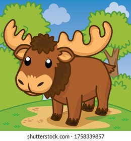 Moose cartoon, Cute cartoon, Cartoon animal