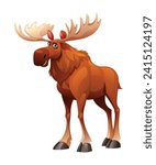 Moose cartoon illustration isolated on white background