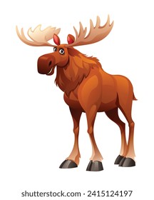 Moose cartoon illustration isolated on white background