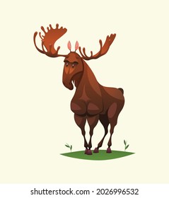 Moose character isolated vector illustration