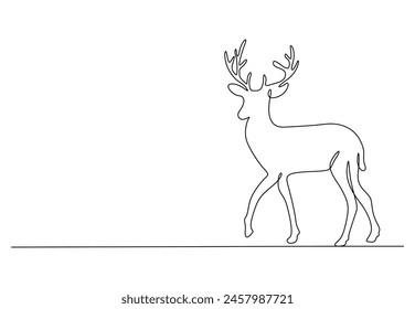 Moose continuous one line drawing vector illustration. Premium vector