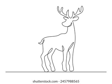 Moose continuous one line drawing vector illustration. Premium vector