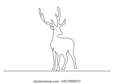 Moose continuous one line drawing vector illustration. Premium vector