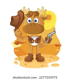 el vaquero de alce con vector de carácter de arma
