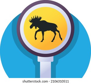 Moose Crossing Concept Vector Icon Design, Modern traffic guide warning sign, Regulatory and recognisable symbol, Mandatory Road signage stock illustration
