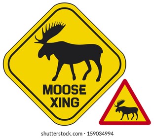 Moose Crossing Road Sign 