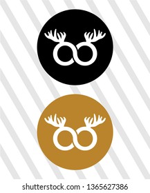 moose deer antler head icon , vector