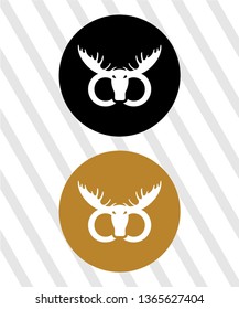 moose deer antler head icon , vector