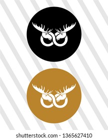 moose deer antler head icon , vector