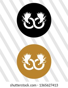 moose deer antler head icon , vector