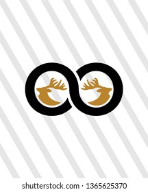 Moose deer antler head logo design, vector