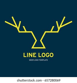 Moose deer antler head logo graphic icon design