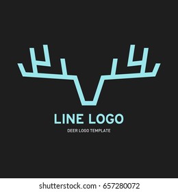 Moose deer antler head logo graphic icon design