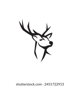 Moose Deer art brush vector logo design