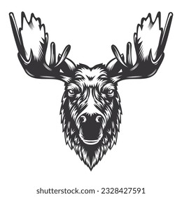 Moose deer head design with horn. Farm Animal. Cows logos or icons. vector illustration