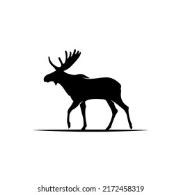 moose deer silhouette vector template