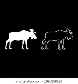 Moose elt icon set white color outline