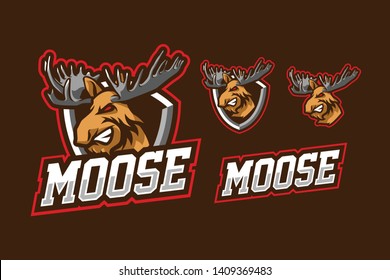 Moose E-Sport and Sport Mascot Logo Design