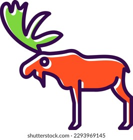 Moose Filled Vector Icon Design