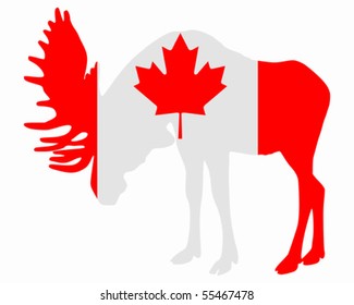 Moose in flag of canada