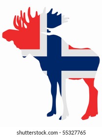 Moose in flag of norway