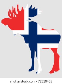 Moose in flag of norway