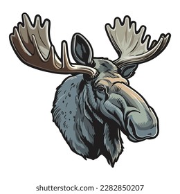 Moose Flat Icon Isolated On White Background