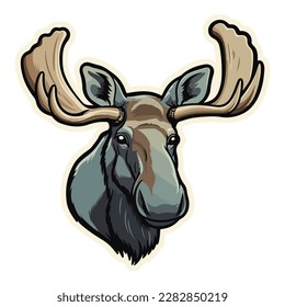 Moose Flat Icon Isolated On White Background