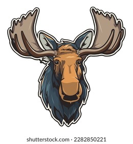 Moose Flat Icon Isolated On White Background