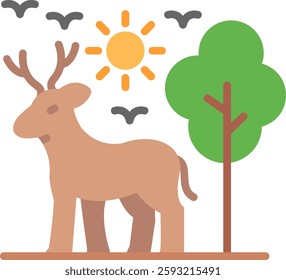 Moose Flat Illustration Vector Design