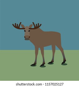 A Moose as a flat vector illustration.