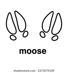 Moose Foot print , moose animal liner paw print icon..eps