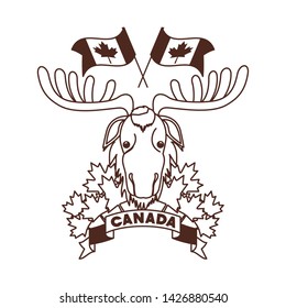 Moose forest animal of canada design