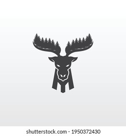 the moose forest logo design. a unique, exclusive, elegant, professional, clean, simple, modern logo. It would be perfect for your company