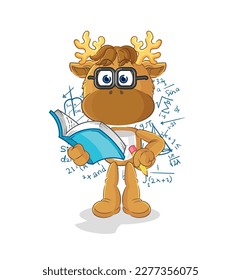 the moose geek cartoon. cartoon mascot vector