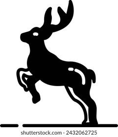 Moose glyph and line vector illustration